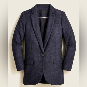 J. Crew Alfie Herringbone Blazer in Navy English Wool